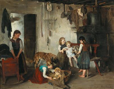 Sample artwork by Gustav Majer (1847 - 1900), known for painting - View similar artists and auction records