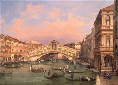 Venice, a view of the Rialto Bridge