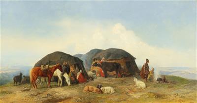 Resting cattle herders in the Northern Caucasus