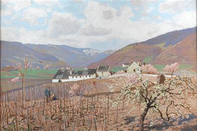 Blossoming trees in the Wachau region