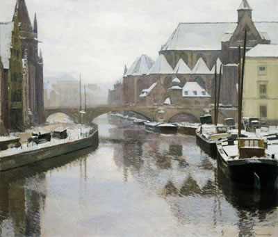 Vue hivernale du Pont Saint-Michel