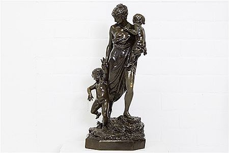 "Young mother with two kids"