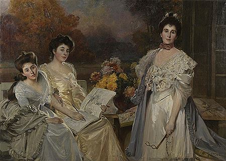 Portrait de la princesse de Wagram et de ses deux filles