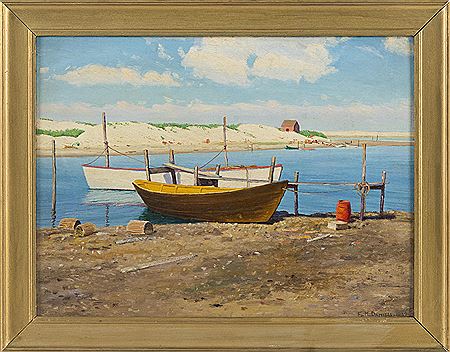 Sample artwork by Fred Hamilton Daniels (Born 1872), known for marine, landscape painting, camouflage art, educator - View similar artists and auction records