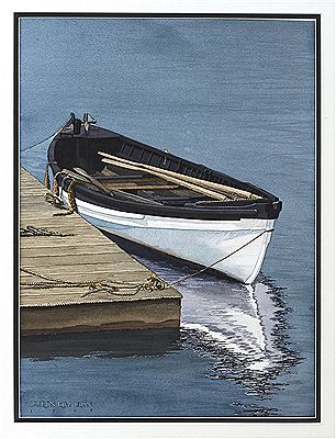 Dory at dock. by Lauren Ulan - Auction record, sale price, and art valuation. Compare with similar artists and explore comparable artworks.