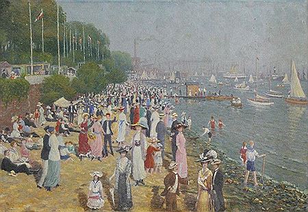 Sommertag am Elbstrand by Paul Buchholz - Auction record, sale price, and art valuation. Compare with similar artists and explore comparable artworks.