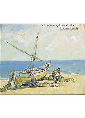 Pescador en la orilla