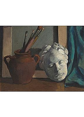 Bodegón con pinceles y máscara by Manuel Torres Martinez - Auction record, sale price, and art valuation. Compare with similar artists and explore comparable artworks.