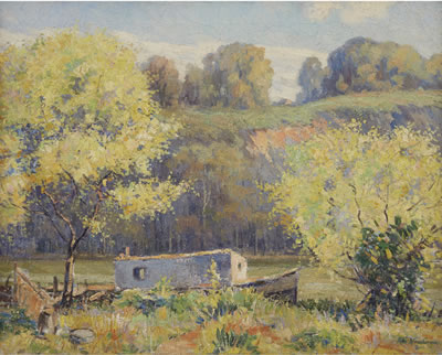 "FISHING BOAT ON THE RIVER"