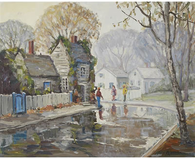 "PUDDLES IN THE STREET" by Melville F Stark - Auction record, sale price, and art valuation. Compare with similar artists and explore comparable artworks.