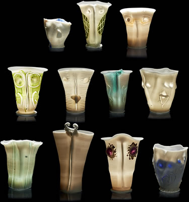 COLLECTION OF ELEVEN PORCELAIN "LIGHT GATHERER" STUDIES