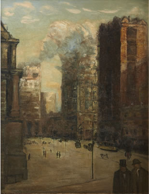 "LOOKING EAST ON SOUTH PENN SQUARE"