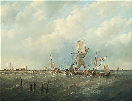 Schepen op woelige zee (1986)