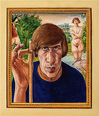 Zelfportret met biljartkeu (1968)