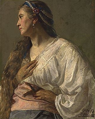 Die italienische Braut (Bildnis einer jungen Frau mit Perlenhaarschmuck und Goldohring)