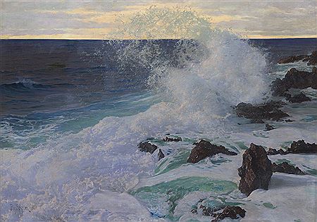 Meeresbrandung an der Küste von Capri