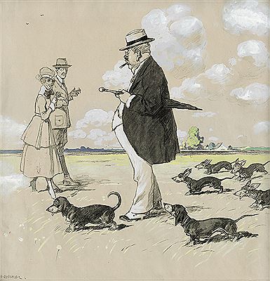 Spaziergang mit Dackeln