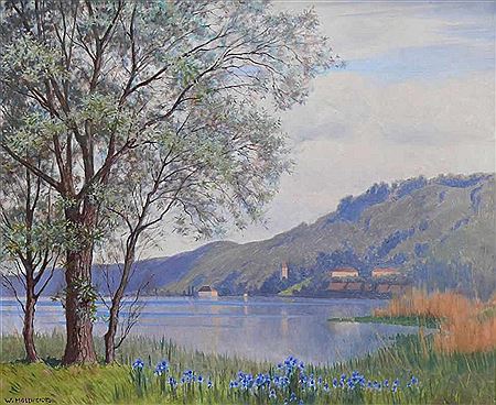 "Blick auf Bodman"; sommerliche Stimmung