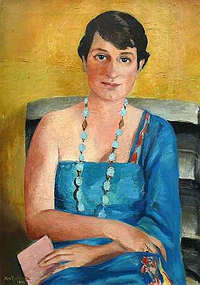 "Damen-Halbportrait" der Frau Langendorff (Konstanz); sitzend; in blauem Kleid mit Halskette by Kasia von Szadurska - Auction record, sale price, and art valuation. Compare with similar artists and explore comparable artworks.
