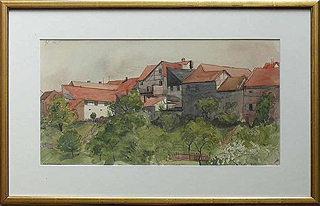 "Rote Dächer von Weiterdingen" by Hans Lochmann - Auction record, sale price, and art valuation. Compare with similar artists and explore comparable artworks.