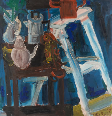 Still Life with Kettle and Ladder, 1954 by Felix Pasilis - Auction record, sale price, and art valuation. Compare with similar artists and explore comparable artworks.