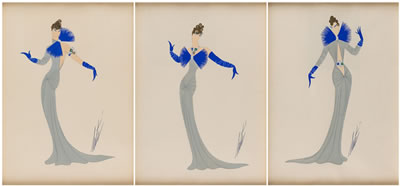 SET OF THREE COSTUME DESIGNS