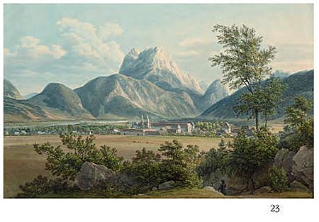 Blick auf Admont mit Buchstein 1816 by Jakob Gauermann - Auction record, sale price, and art valuation. Compare with similar artists and explore comparable artworks.