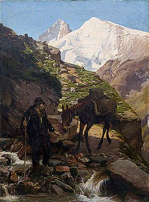 Dans la montagne by Eugène Burnand - Auction record, sale price, and art valuation. Compare with similar artists and explore comparable artworks.