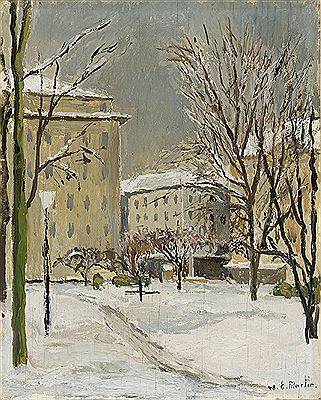 Stadtlandschaft im Winter 1948