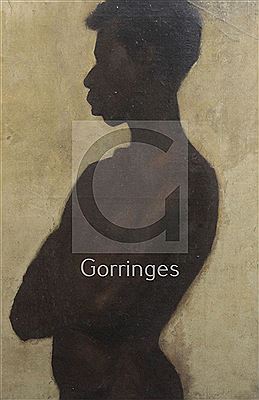 Half length portrait of a nude black man