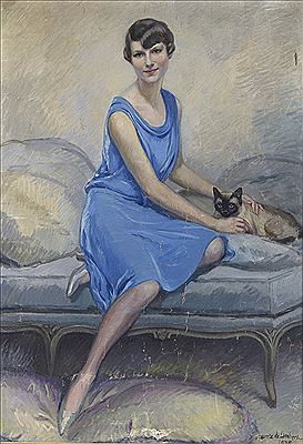 Jeune femme assise au chat siamois