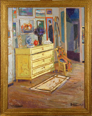 Workshop Corner (dated 1928) by Julien Genot - Auction record, sale price, and art valuation. Compare with similar artists and explore comparable artworks.