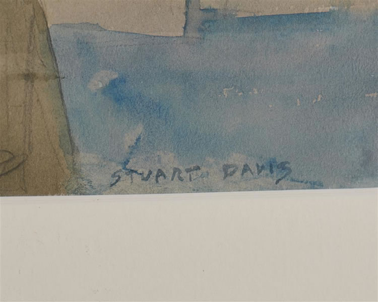 The River - auctioned 02/11/2018 - Stuart Davis signature example for authentication verification from auction lot 4918827