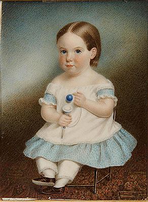 George Albert Hunnewell as a Child Seated and Holding a Toy