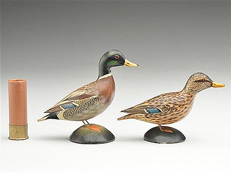 Pair of miniature mallards