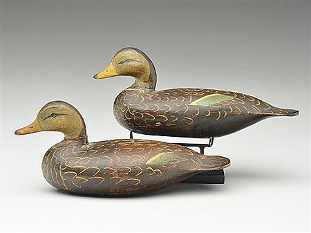 Pair of miniature black ducks
