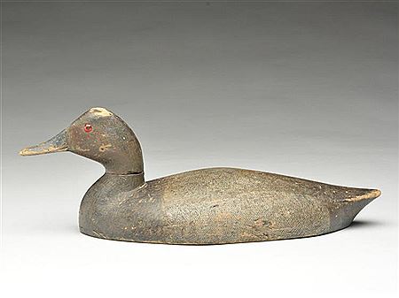 Hollow carved canvasback drake