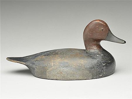 Hollow carved redhead drake