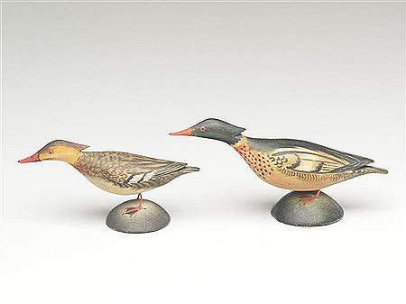 Pair of miniature mergansers