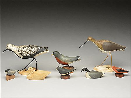 Seven decorative carvings