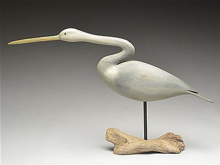 Full size hollow carved heron