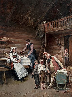 Who is the tallest? 1898 by Nils Bergslien - Auction record, sale price, and art valuation. Compare with similar artists and explore comparable artworks.