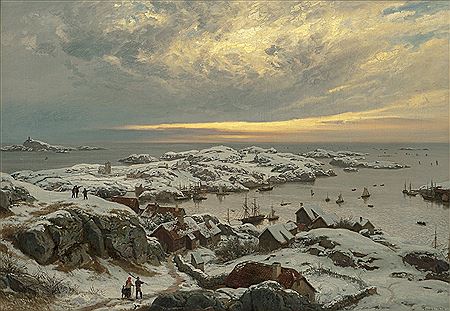 Winter in a Harbour, by Farsund