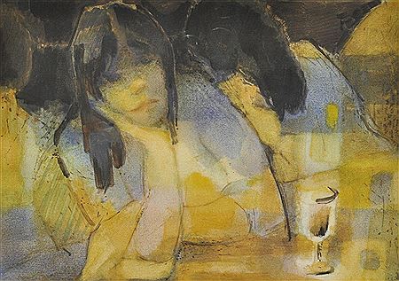Femme accoudée