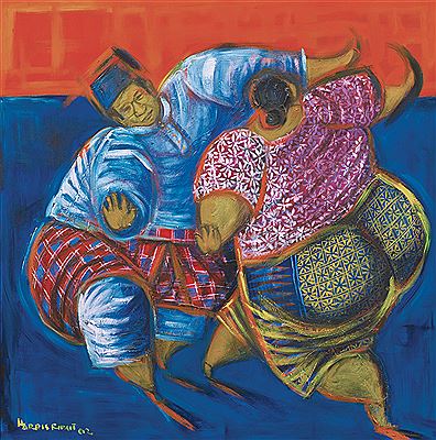 DANCING COUPLE, 2002 by Harris Ribut - Auction record, sale price, and art valuation. Compare with similar artists and explore comparable artworks.