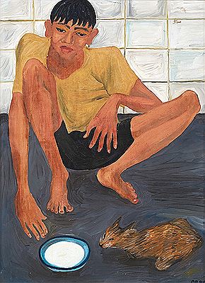 Kucing Sakit, 1986 by Dzulkifli Buyong - Auction record, sale price, and art valuation. Compare with similar artists and explore comparable artworks.