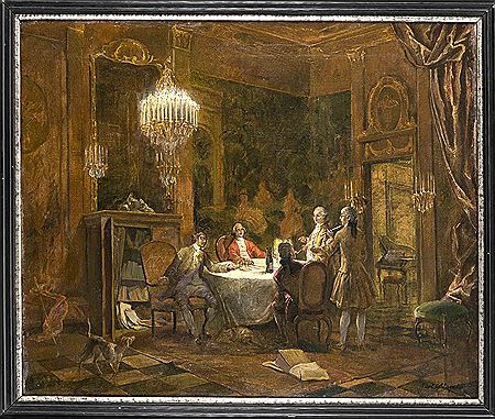 Society at a castle, c. 1940