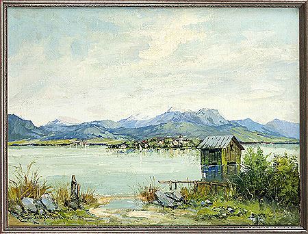 View of Frauenchiemsee by Karl Gross-Sattelmeier - Auction record, sale price, and art valuation. Compare with similar artists and explore comparable artworks.
