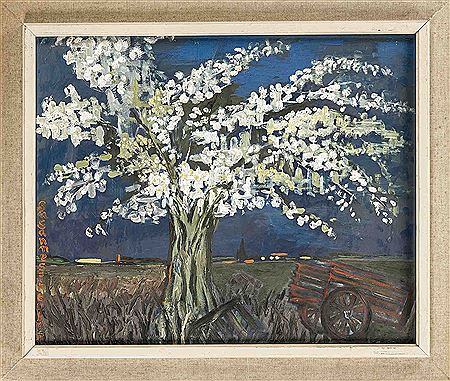 Blooming fruit tree at night by Susanne Streuber - Auction record, sale price, and art valuation. Compare with similar artists and explore comparable artworks.