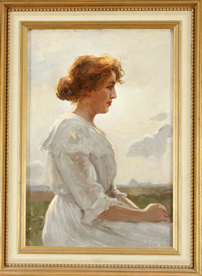 Portrait of a lady in the open air